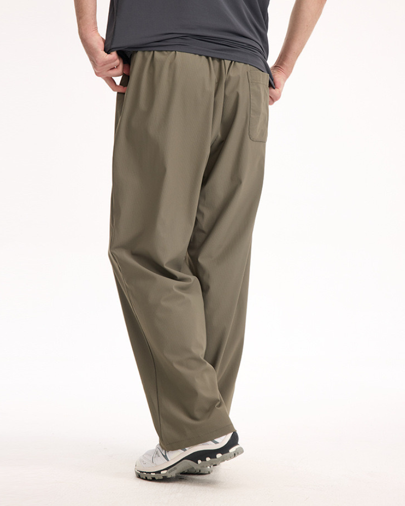 宽松抽绳阔腿裤