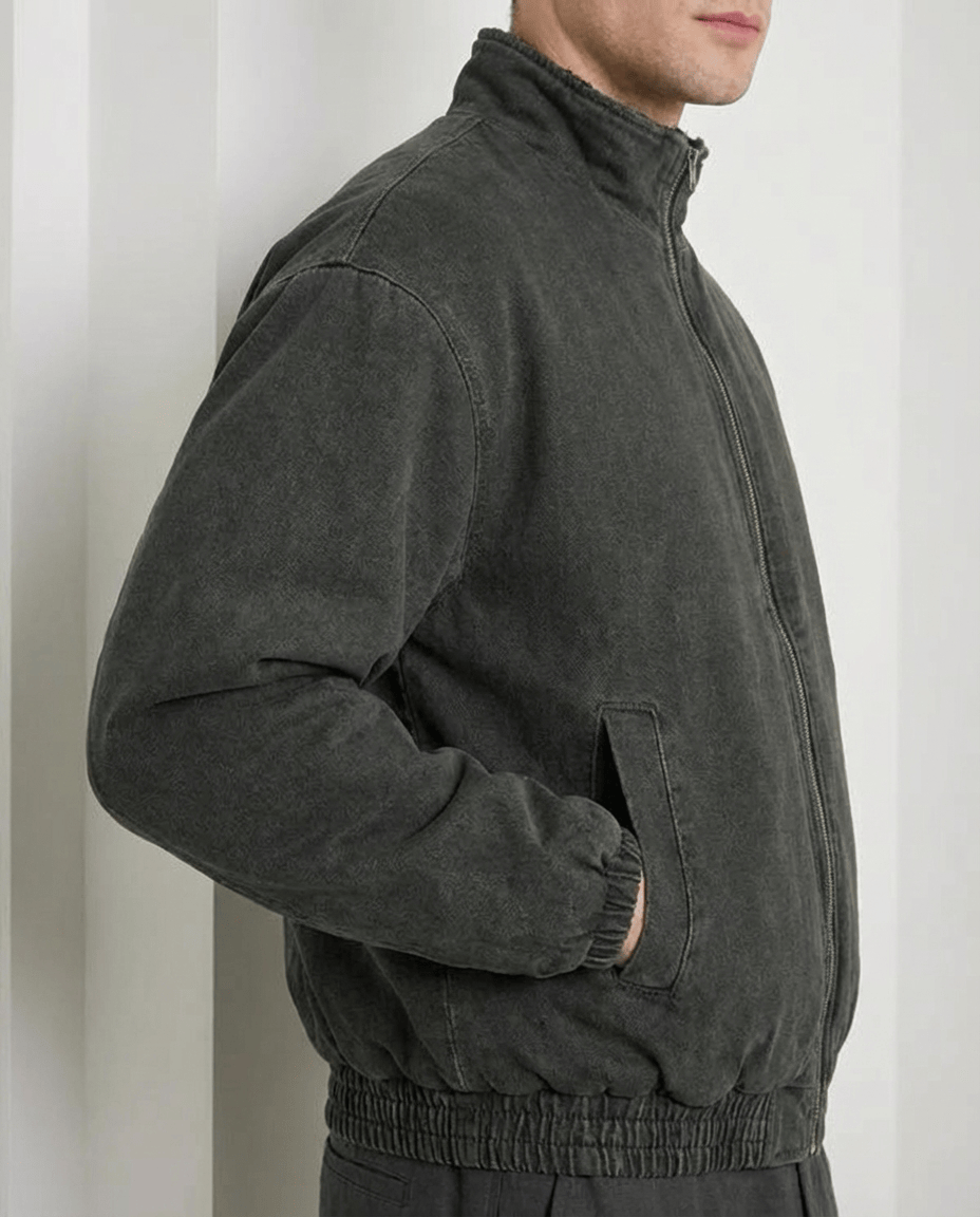 Sherpa‑Lined Bomber Jacket