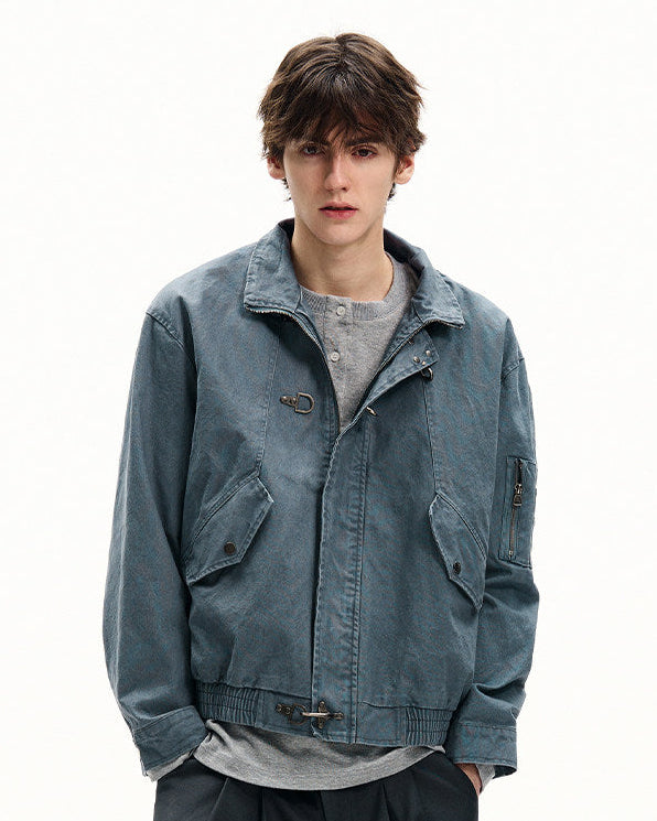 Washed Cotton Twill Buckle Jacket