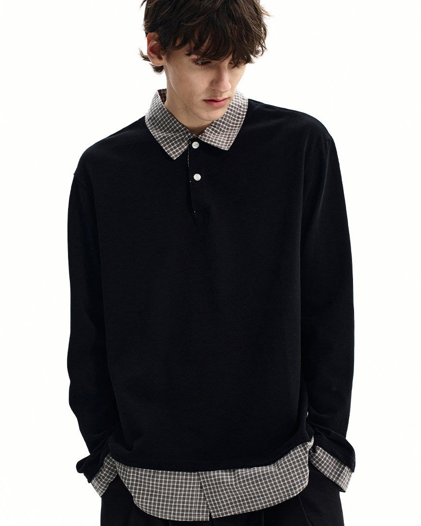 Cotton Jersey Layered Polo Shirt