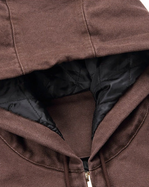 The Washed Full Zip Hooded Cardigan