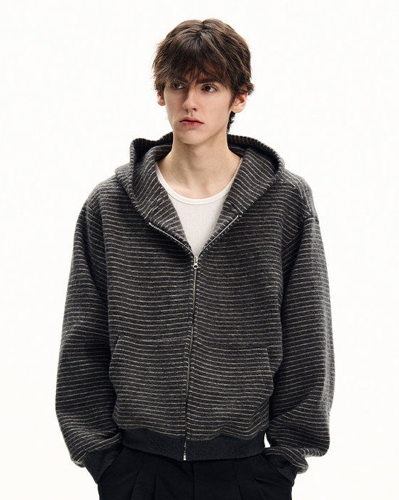 Striped Cotton Zip Jacket