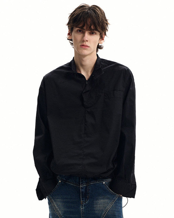 Technical Poplin Zip Shirt