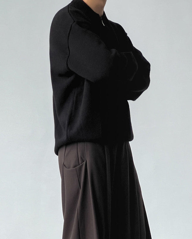Minimal Knit Zip Sweater