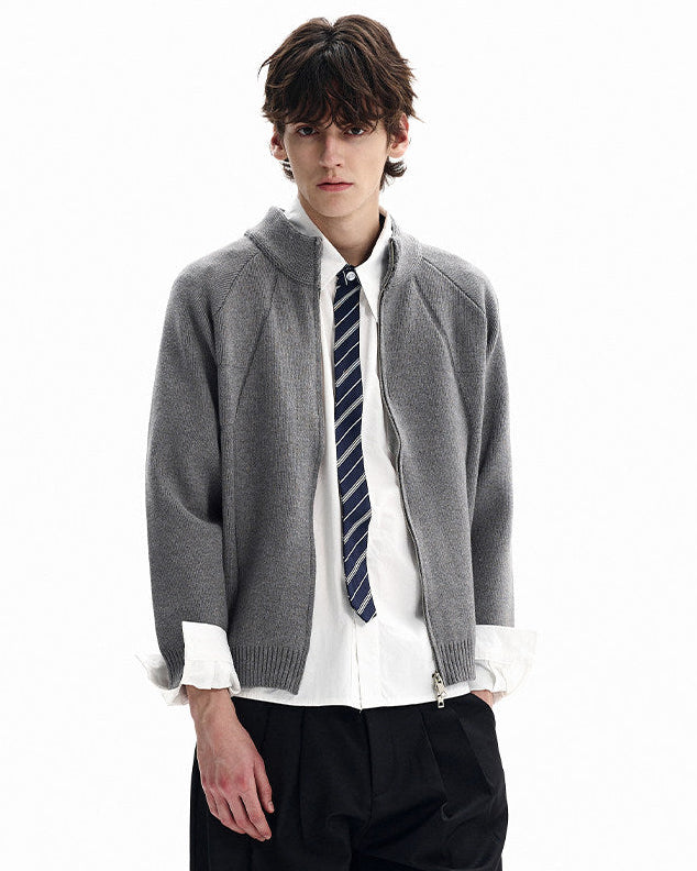 Refined Knit Zip Cardigan