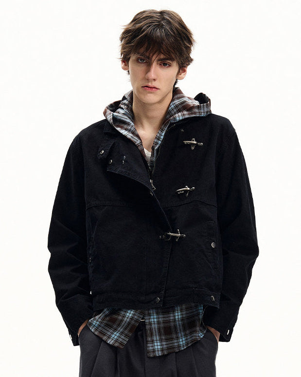 Cotton Canvas Asymmetric Field Jacket