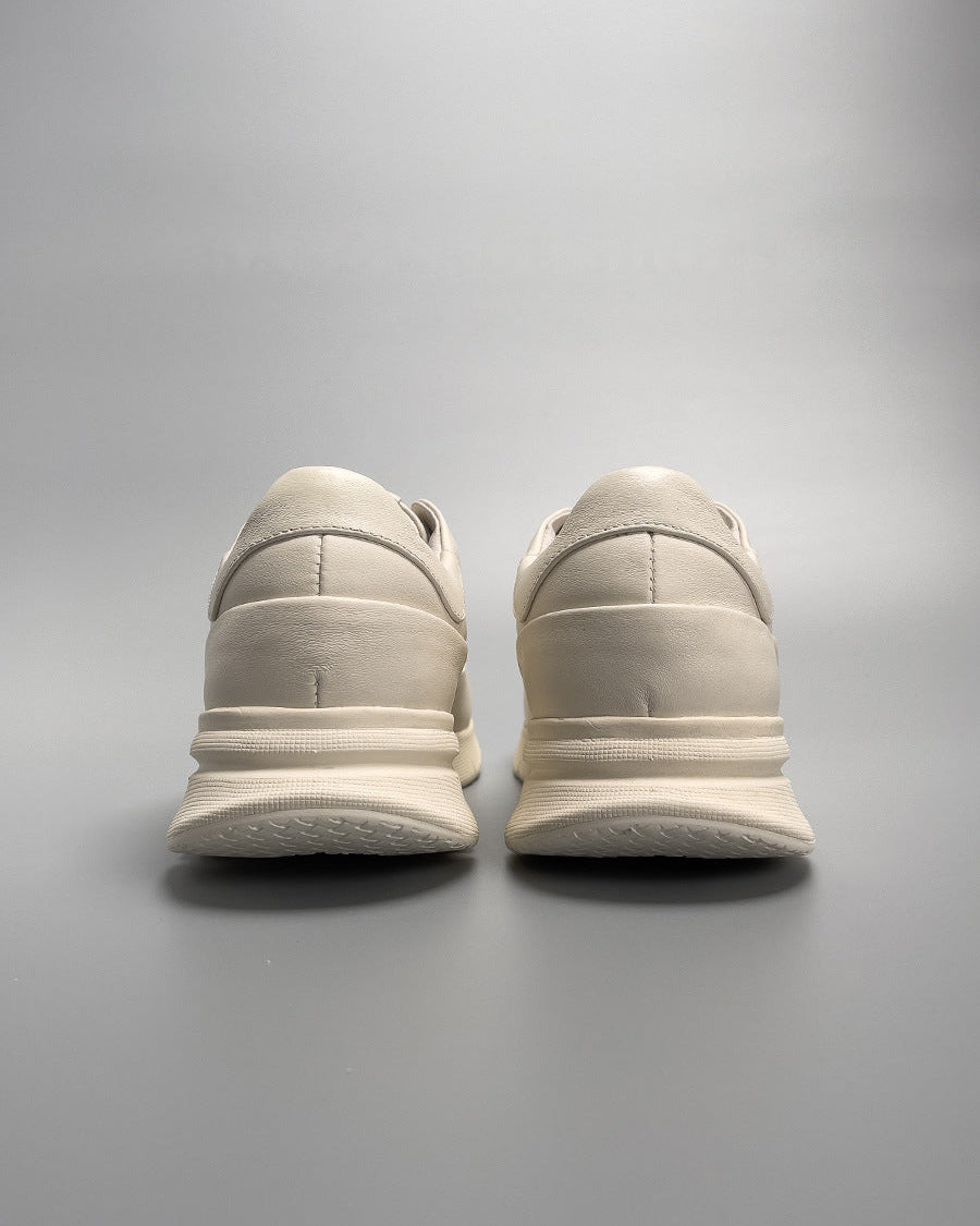 The White Qiao Handmade Genuine Leather Sneakers