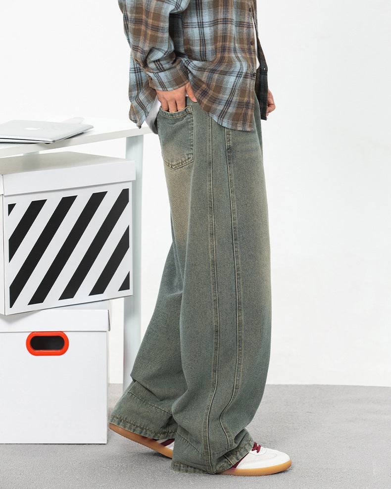 The Plaidline Washed Denim Jeans