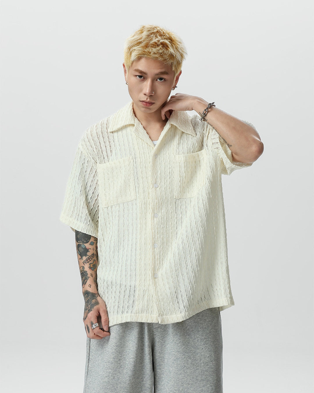Chemise à manches courtes Breezy Texture