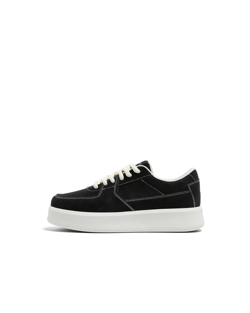 Schwarz Big Sole Wildleder Low Sneakers