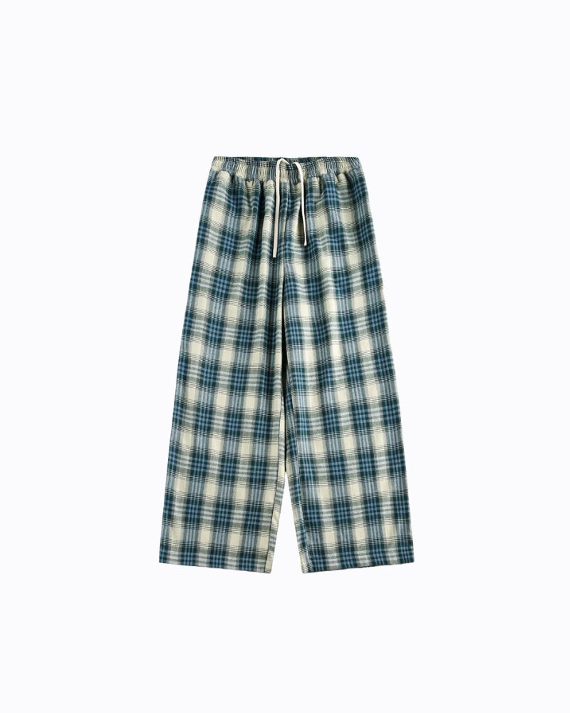 Entspannt karierte Pyjamahose mit Kordelzug