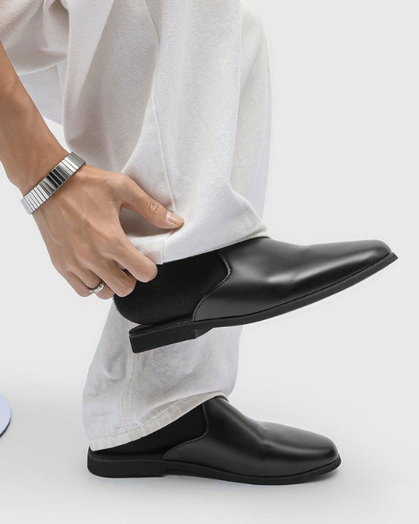 Leder Slip Slide Pantoletten Loafers