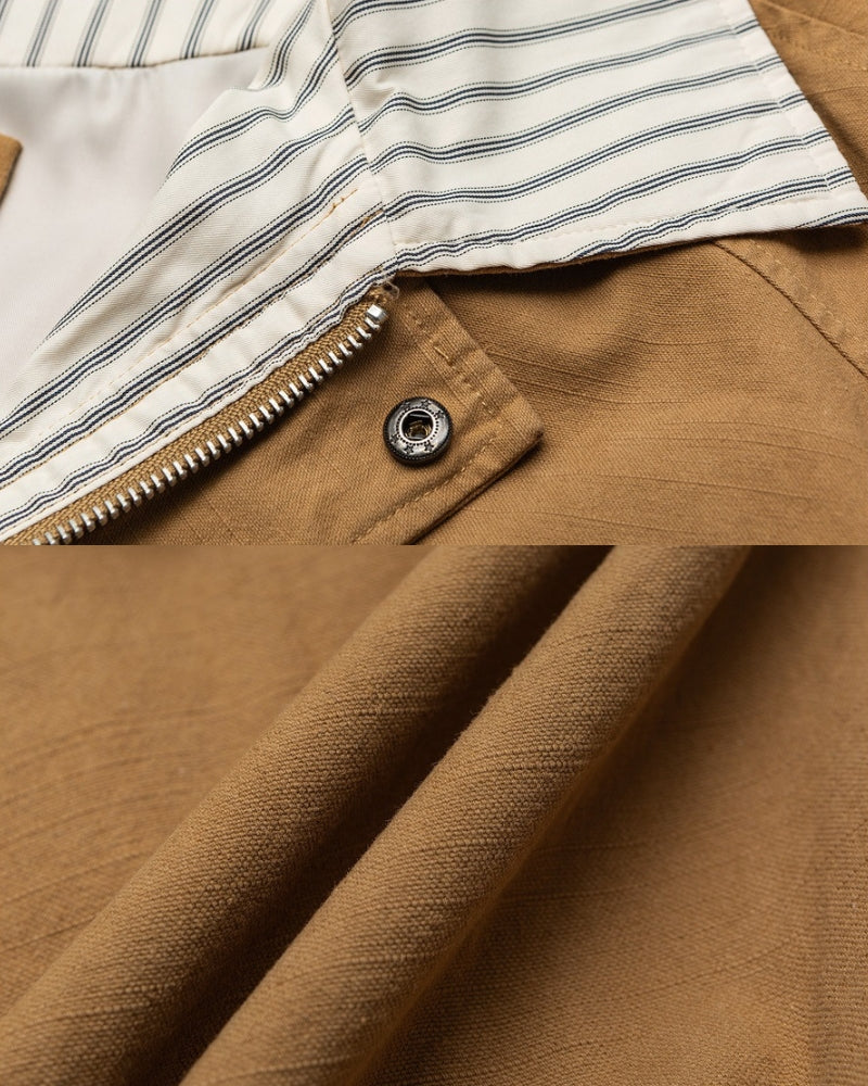 Gestreifte Kraag Classic Zip-Front Jacke