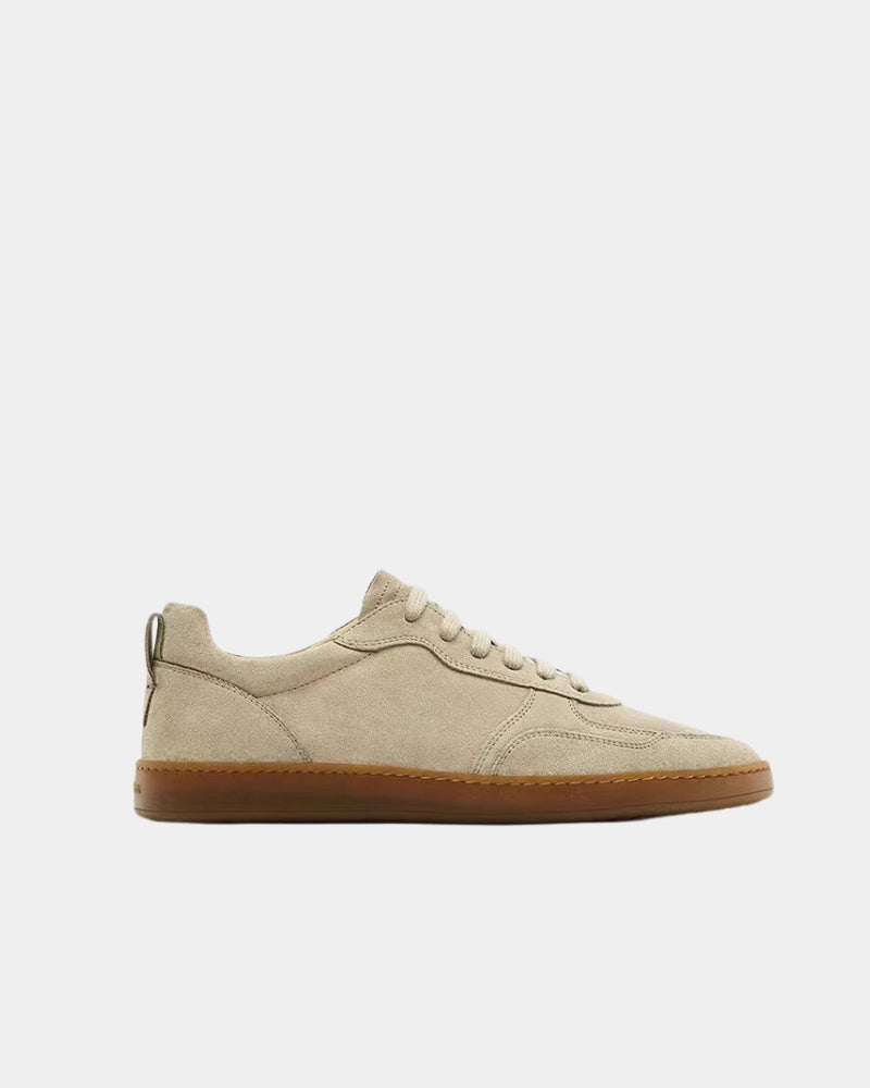 Low-Top-Sneaker aus Wildleder - Beige