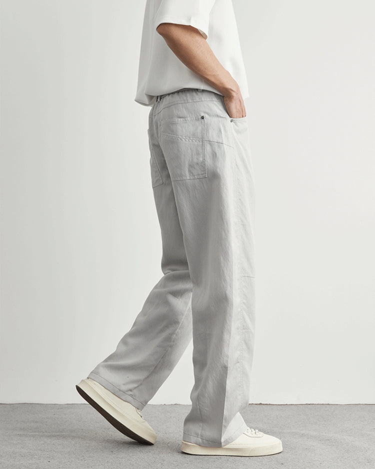 Jeans Look Locker geschnittene Hose mit weitem Bein