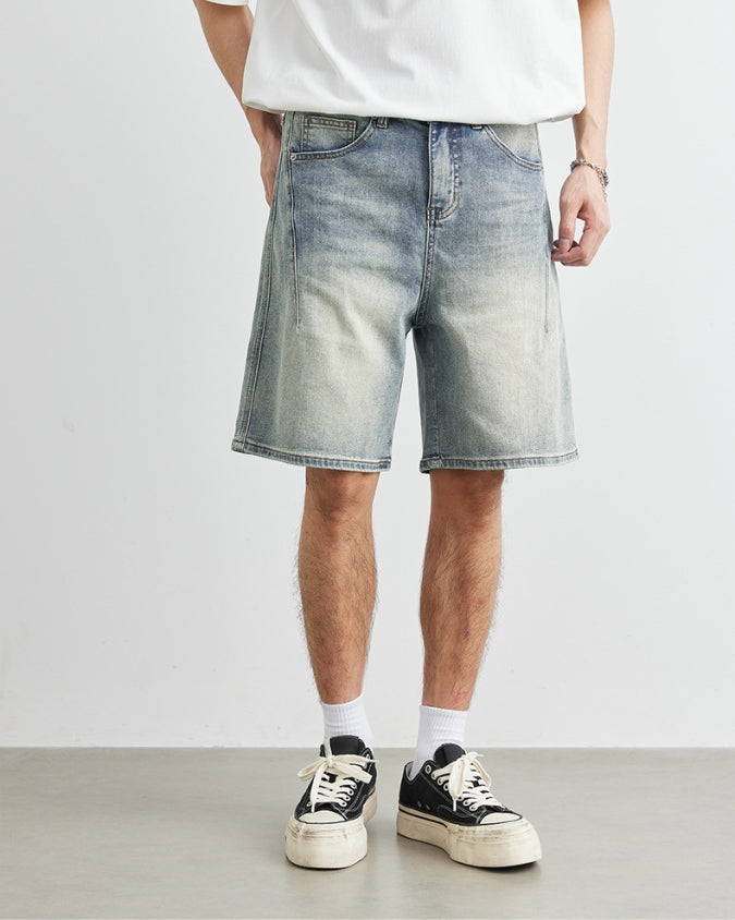 Light Wash 5-Pocket Denim Short