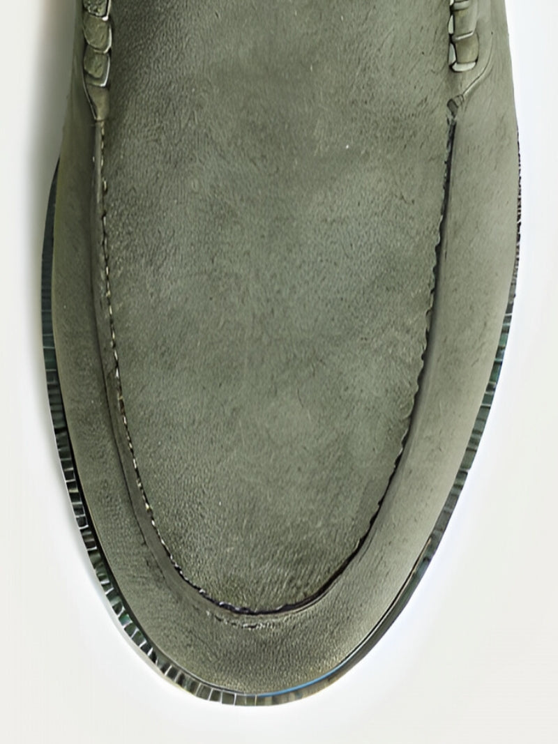 Olive Suede loafers