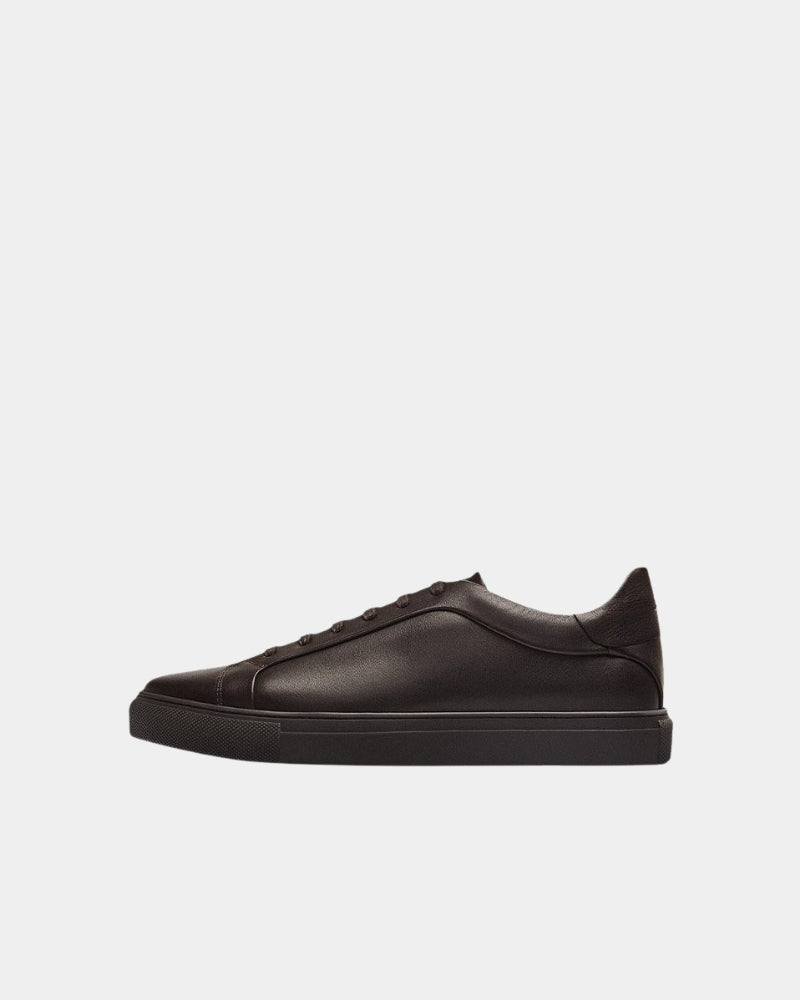 Klassische Low-Top-Sneakers aus Leder - braun