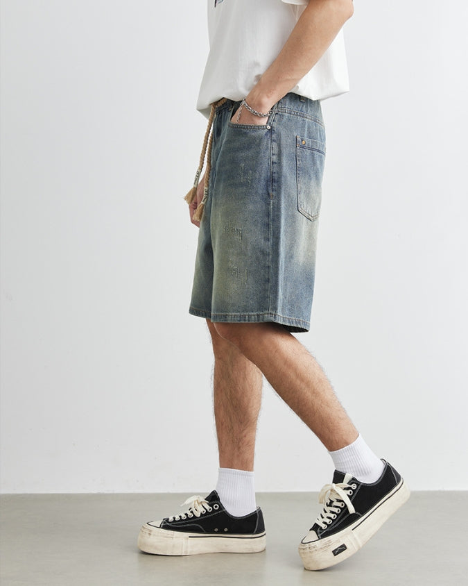 Horizon Fade Denim Shorts mit Kordelzug