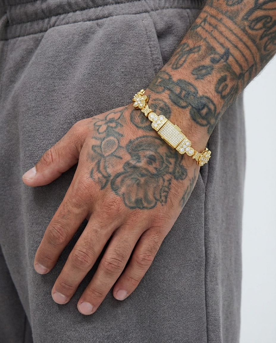 2Iced Clover Link Bracelet