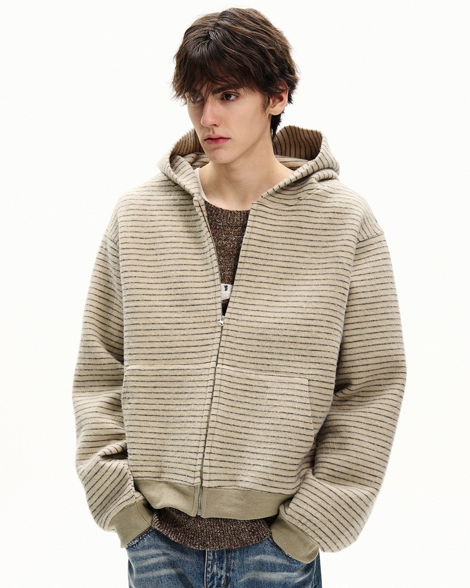 Striped Cotton Zip Jacket