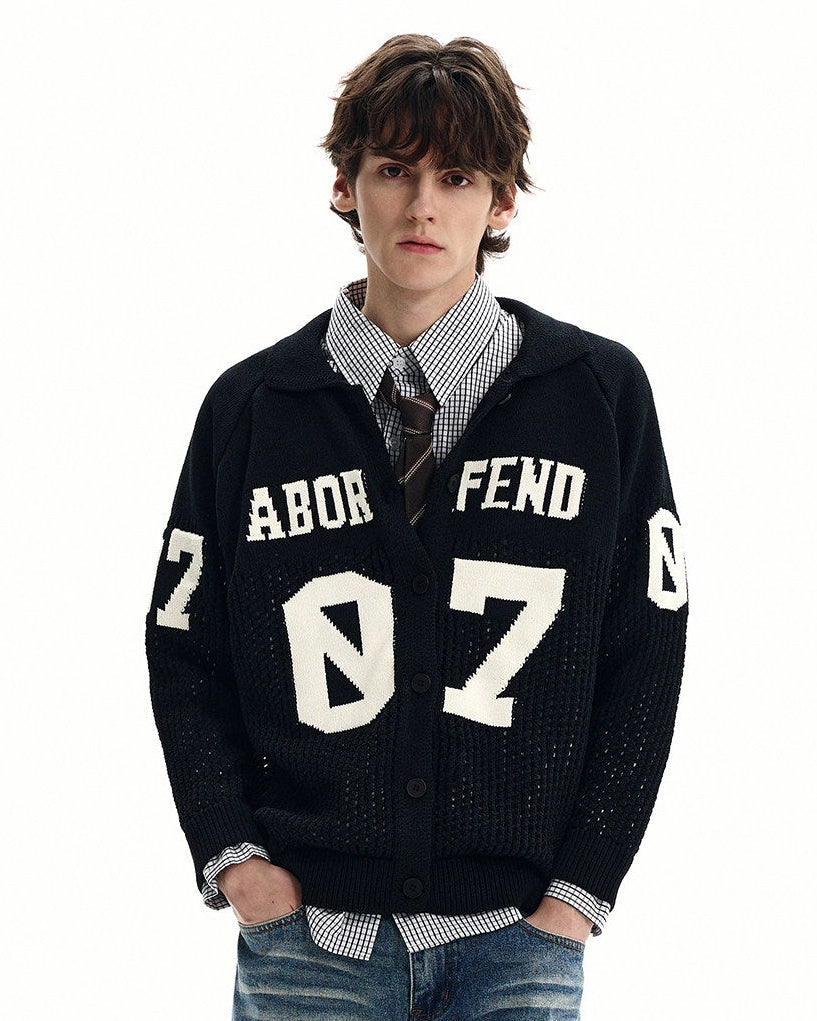 Graphic Jacquard Knit Cardigan