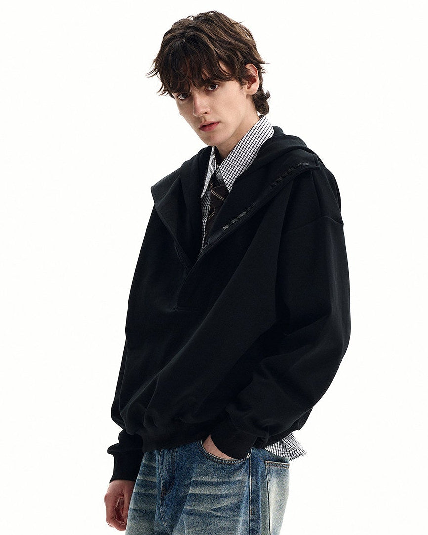 Heather Cotton Blend Hoodie