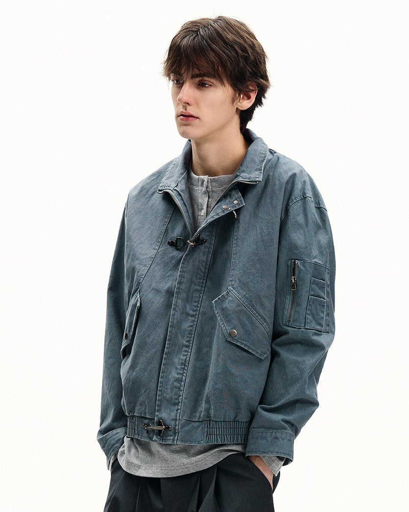 Functional Zip Buckle Front Jacket