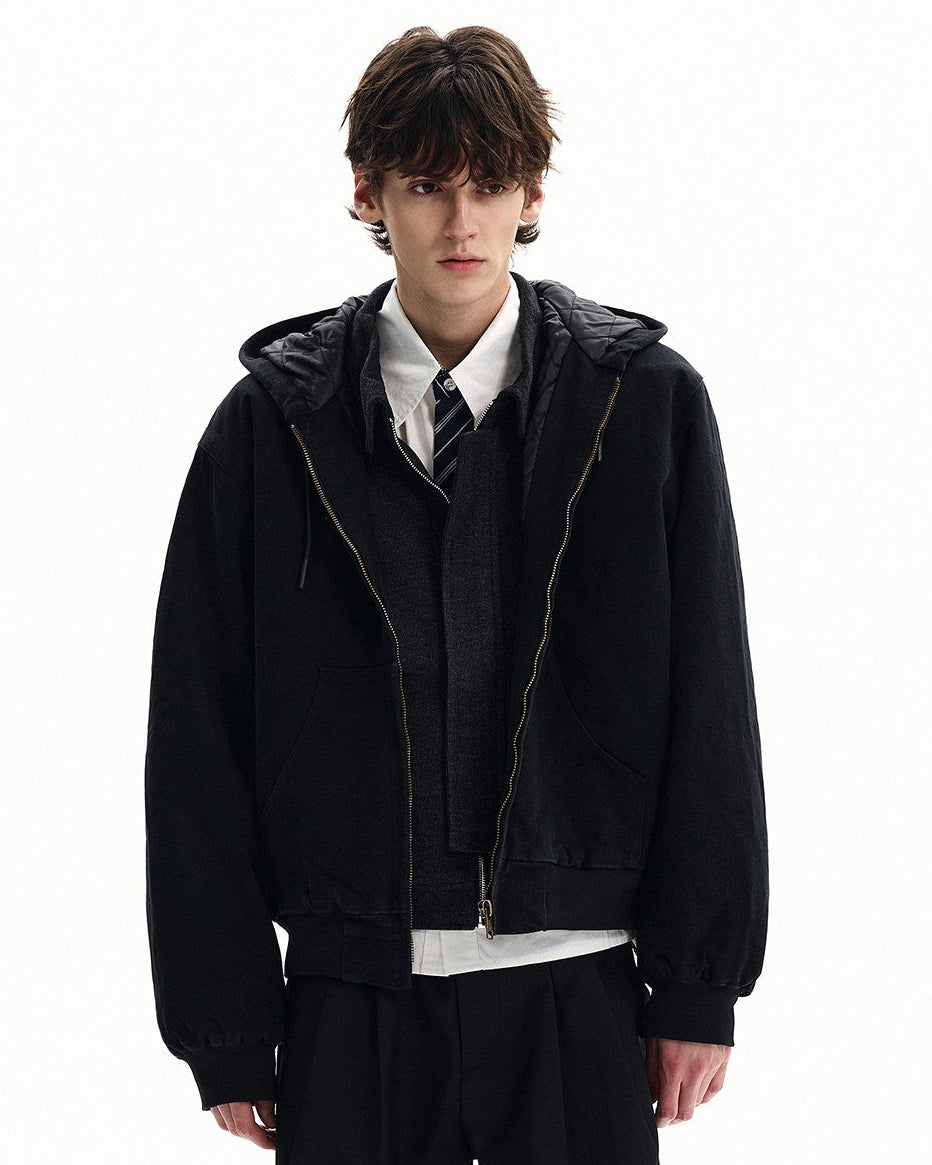 Full Zip Cotton Hooded Jacket