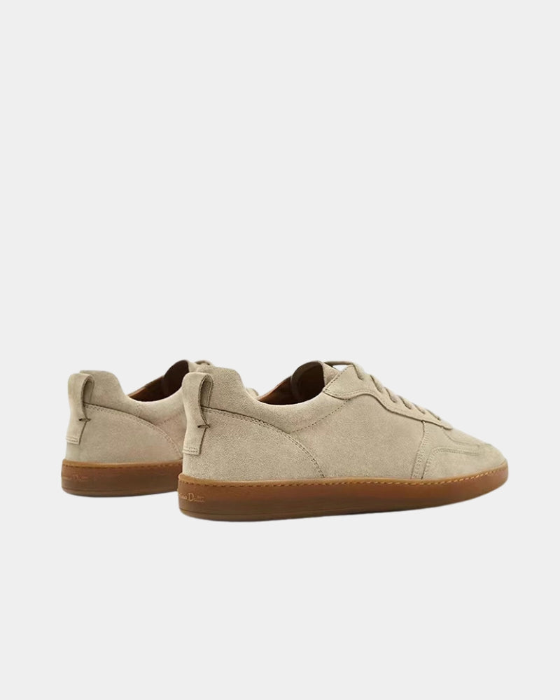 Low-Top-Sneaker aus Wildleder - Beige