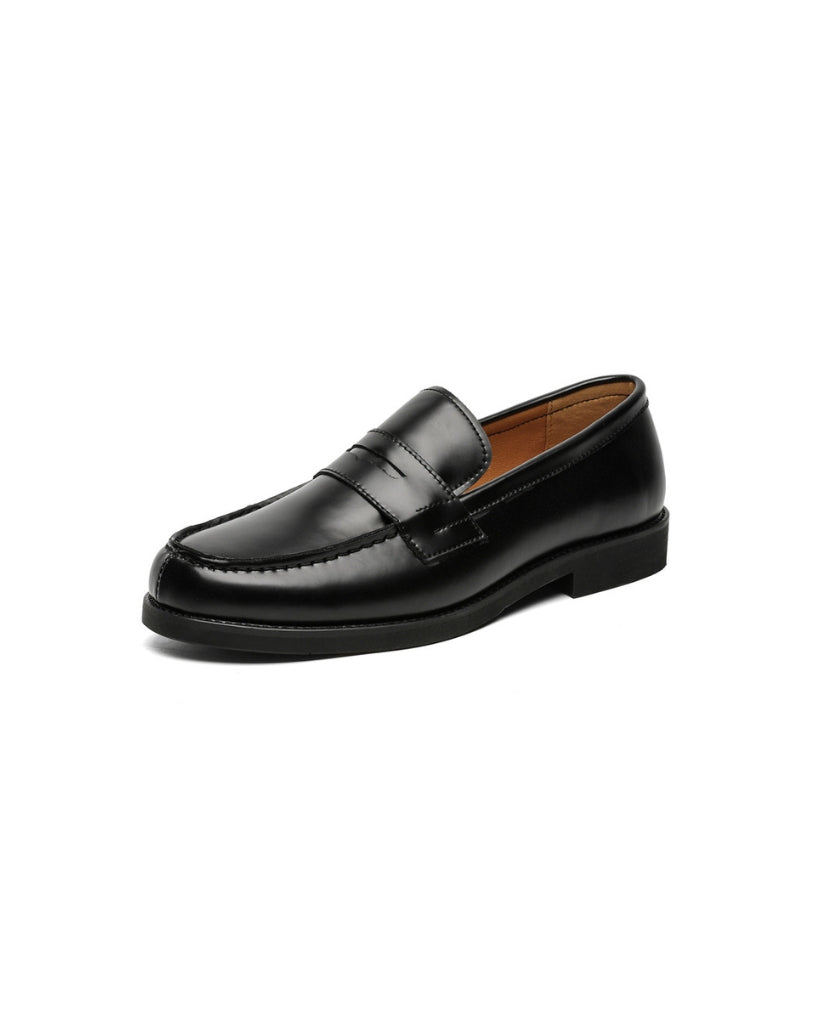 Schwarze Penny Loafers aus Leder