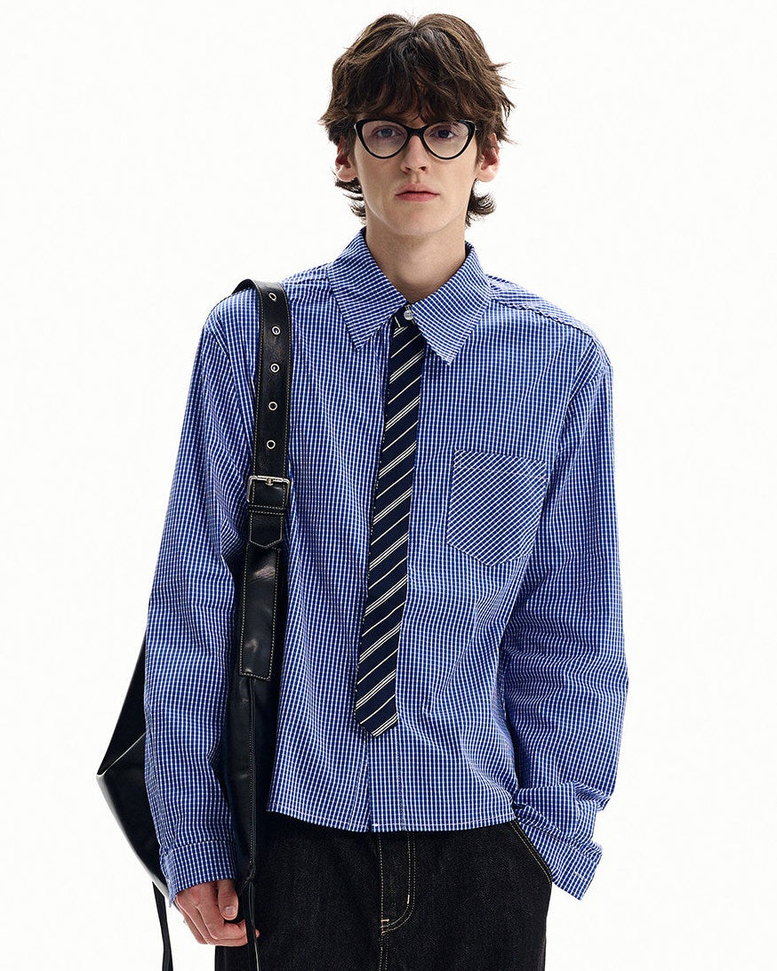 Fine Micro Cotton Grid Shirt