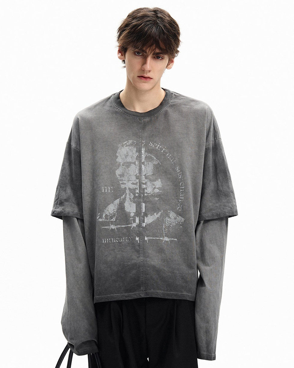 Faux Two-Piece Layered T-Shirt