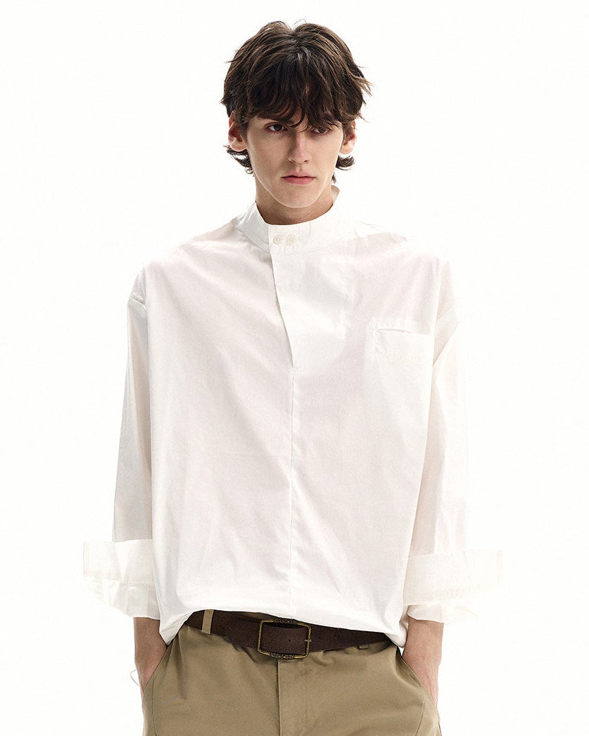 Technical Poplin Zip Shirt