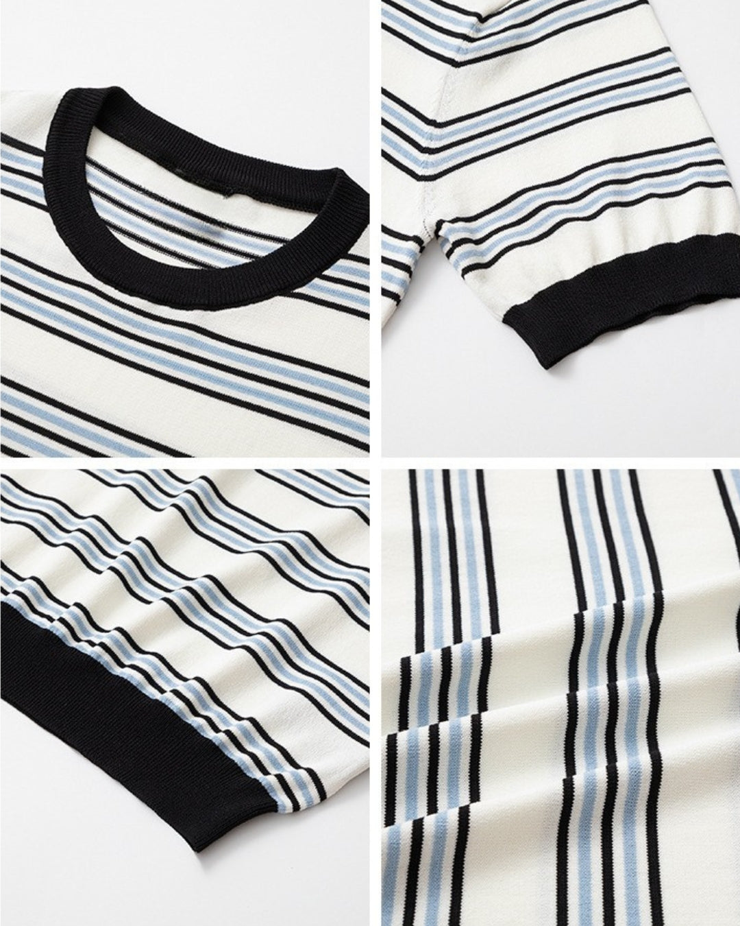 Tee-shirt en maille à rayures monochromes