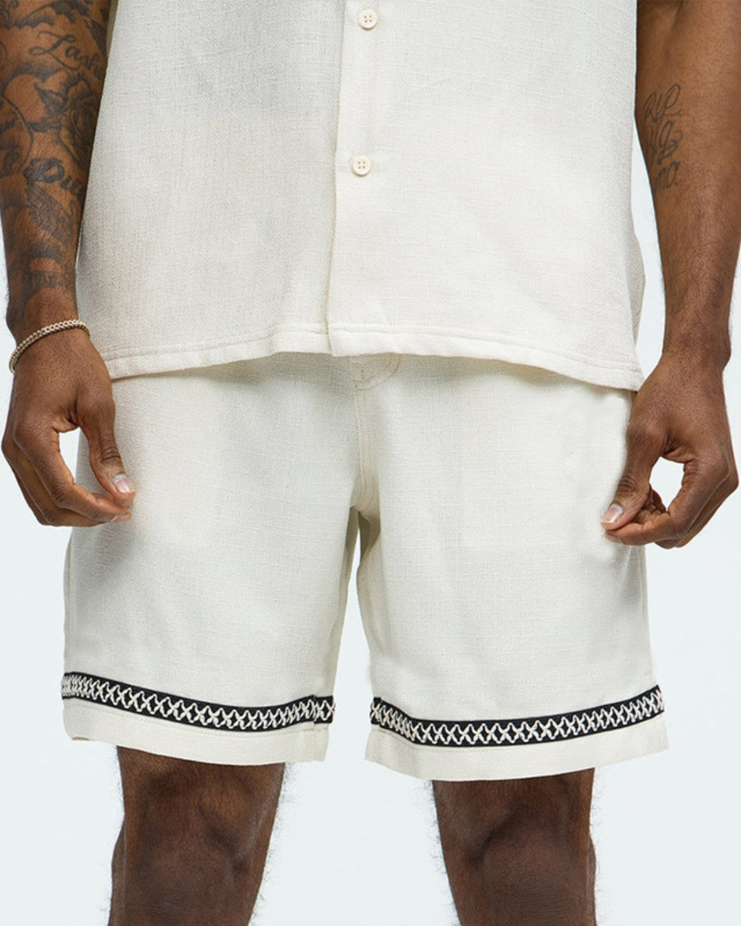 Ivory Embroidered Trim Resort Set