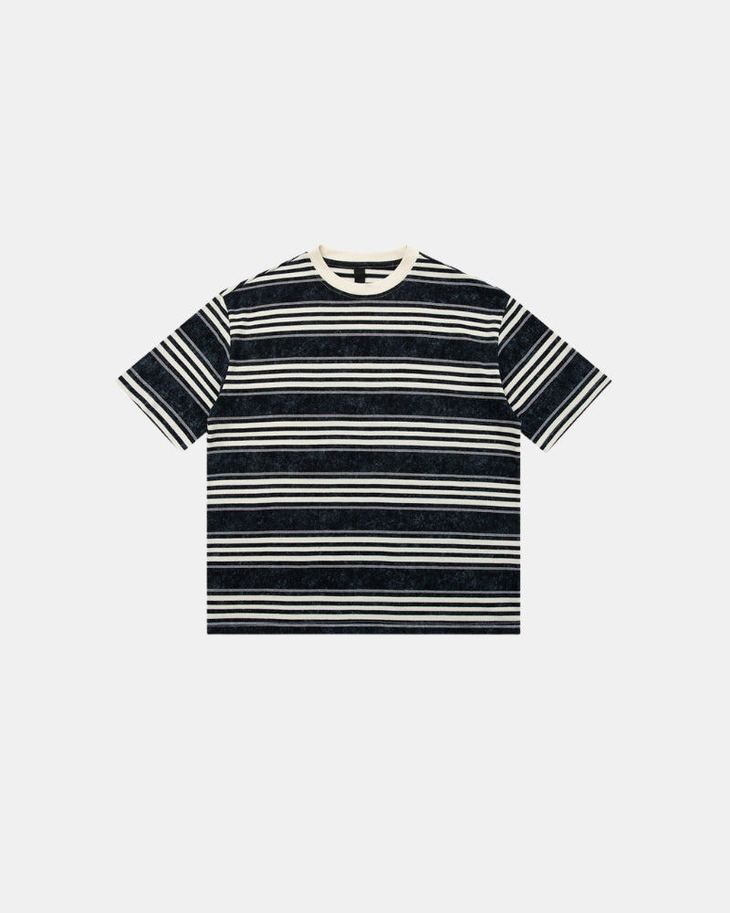 Klassisch gestreiftes T-Shirt mit Rundhalsausschnitt
