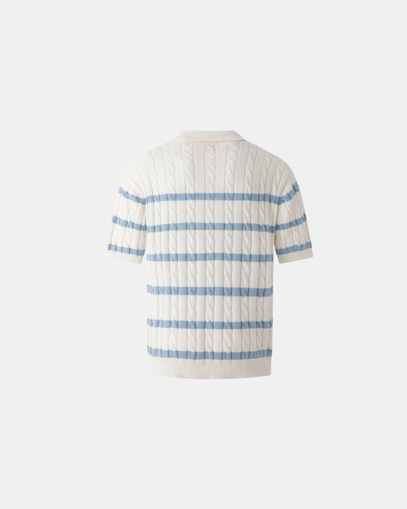 Strukturiertes Strick-Polo mit kurzen Ärmeln