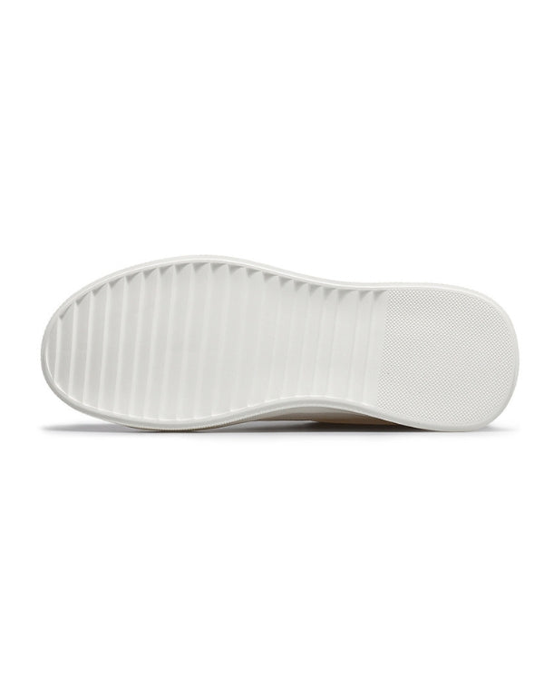 Der knackig weiße Urban Luxe Sneaker aus Leder ohne Schnürung