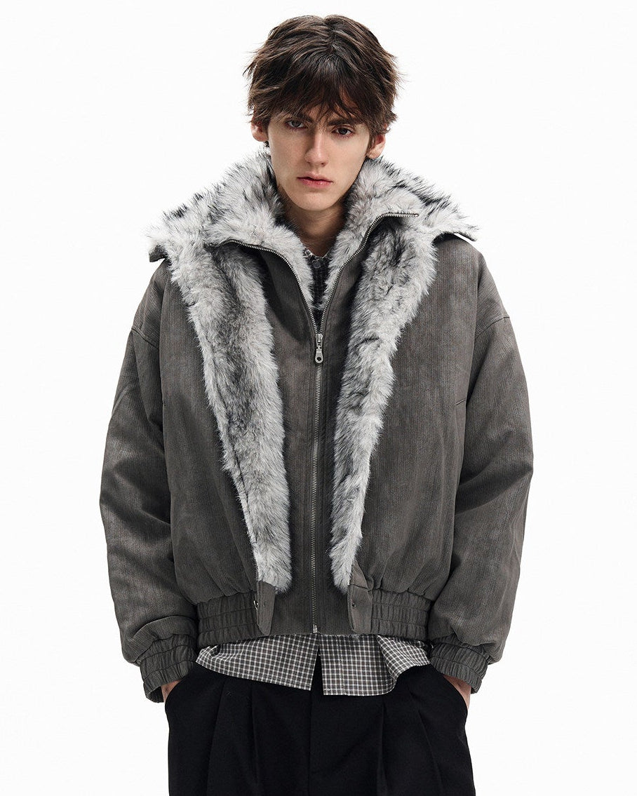 Corduroy Faux Fur Jacket