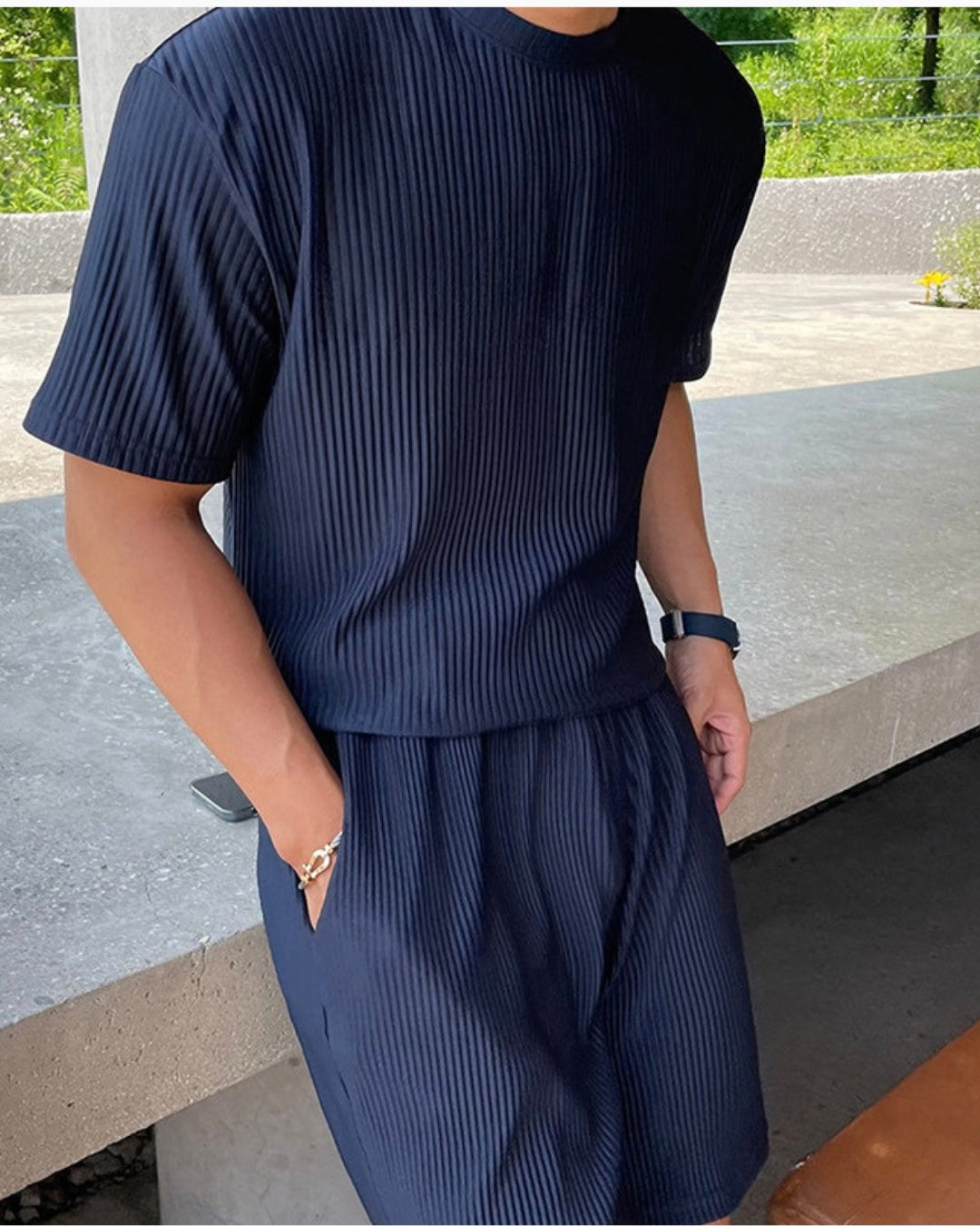 Midnight Pleated Co‑Ord Set