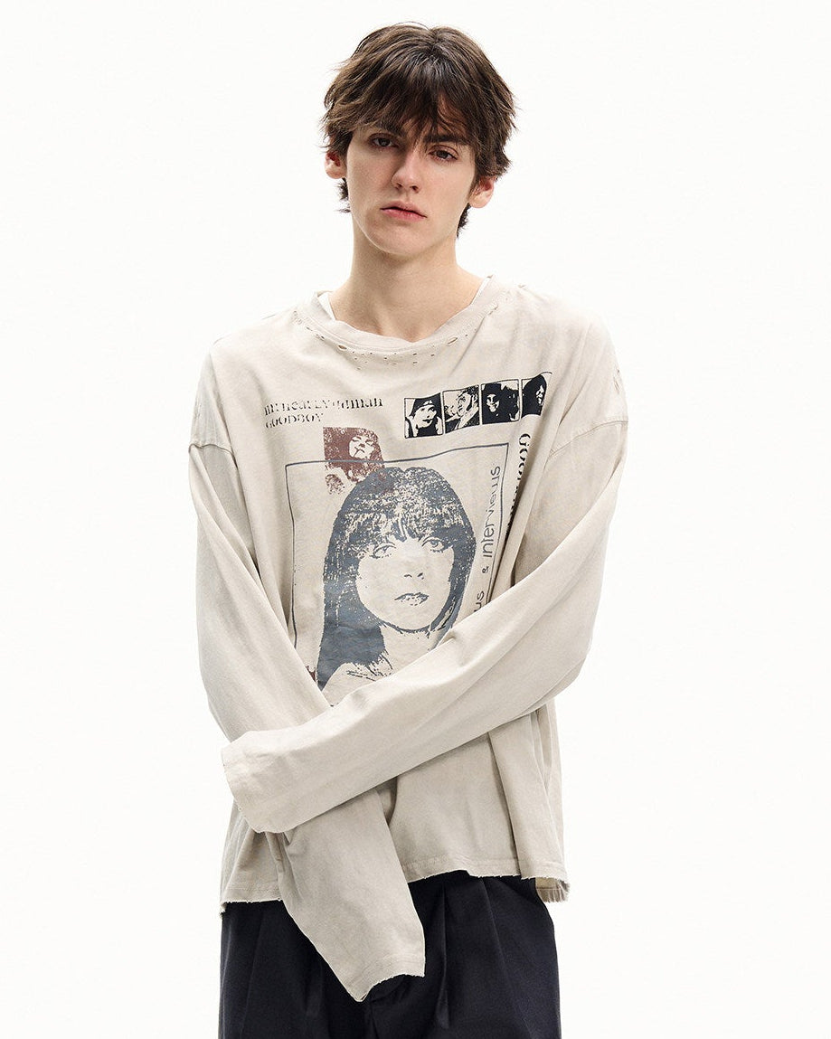 Vintage Wash Graphic Long Sleeve Tee