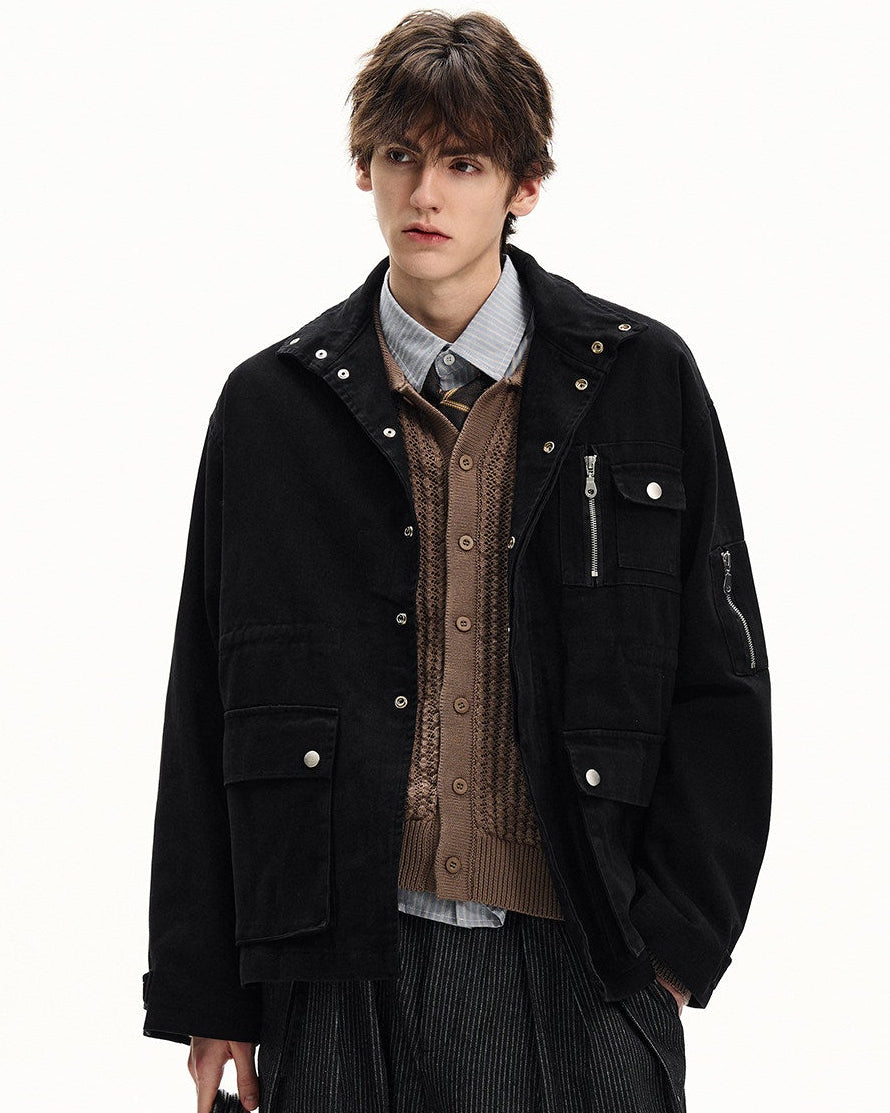 Washed Cotton Utility Field Jacket