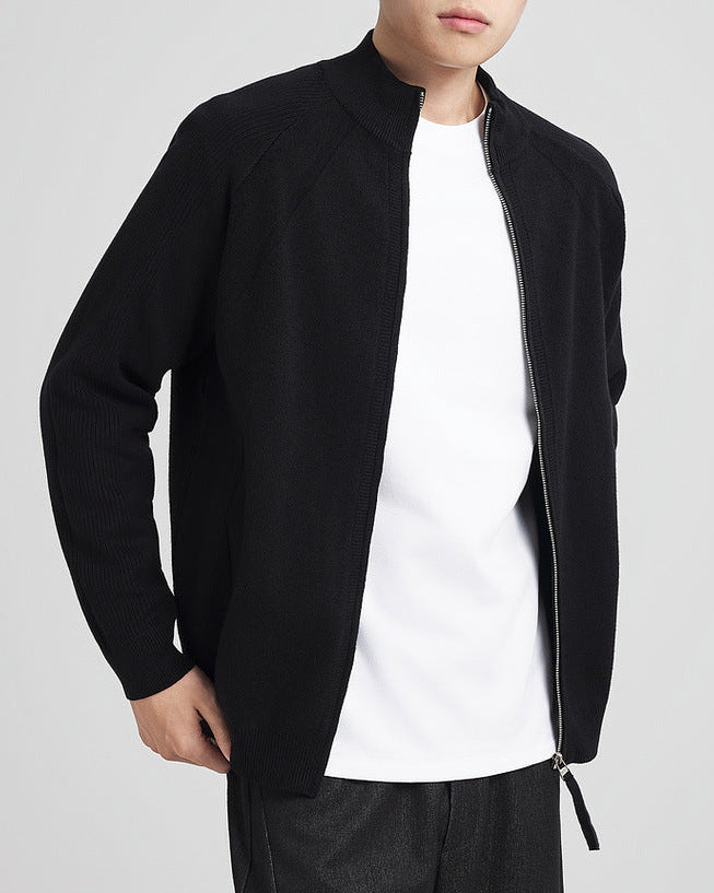 Spliced Pit Texture Knit Cardigan
