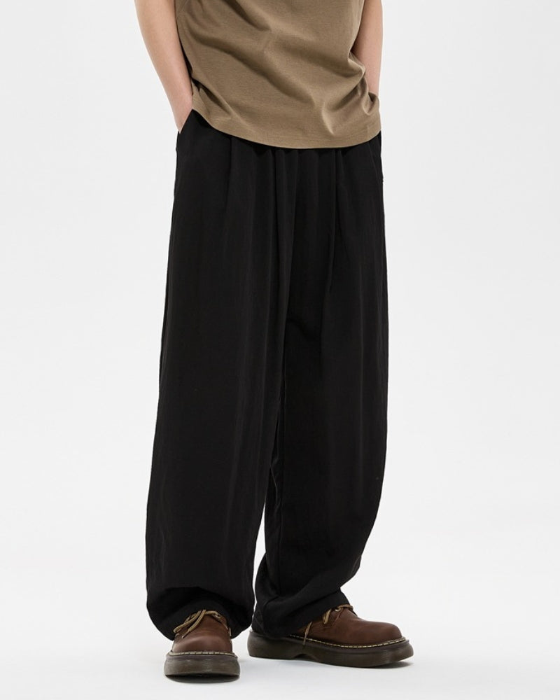 Pantalon décontracté brodé et à jambe large