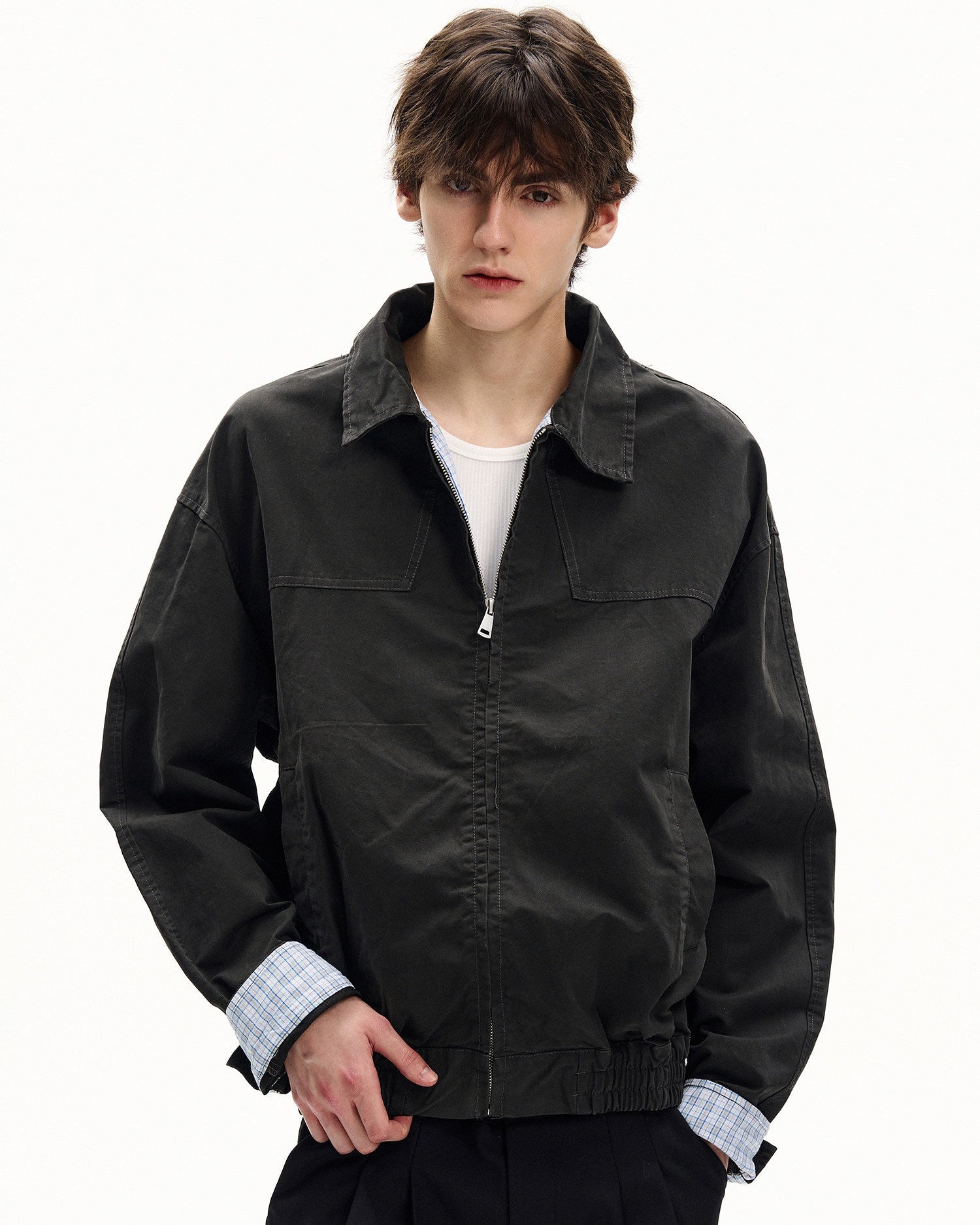 Cotton Twill Elastic Hem Jacket