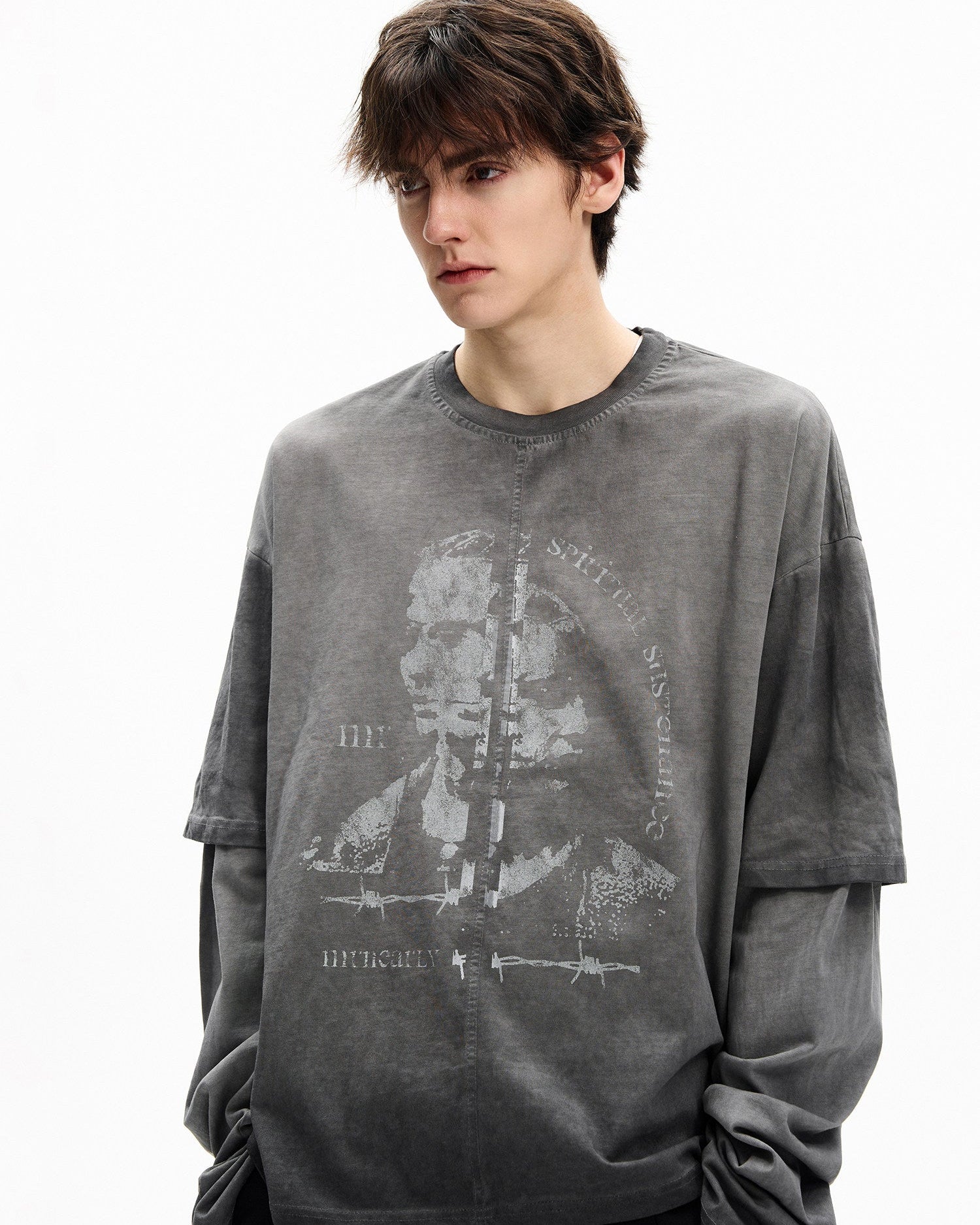 Faux Two-Piece Layered T-Shirt