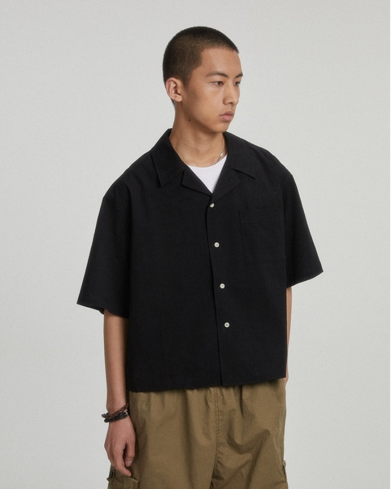 Chemise décontractée à col cubain