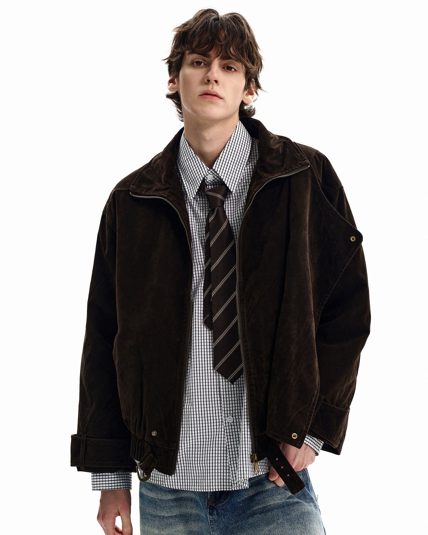 Vintage Wash Cotton Suede Jacket