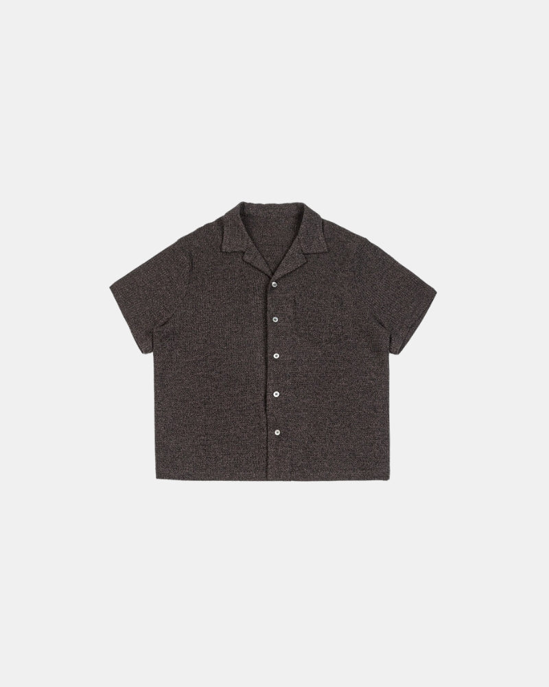 Chemise à col cubain en tricot texturé